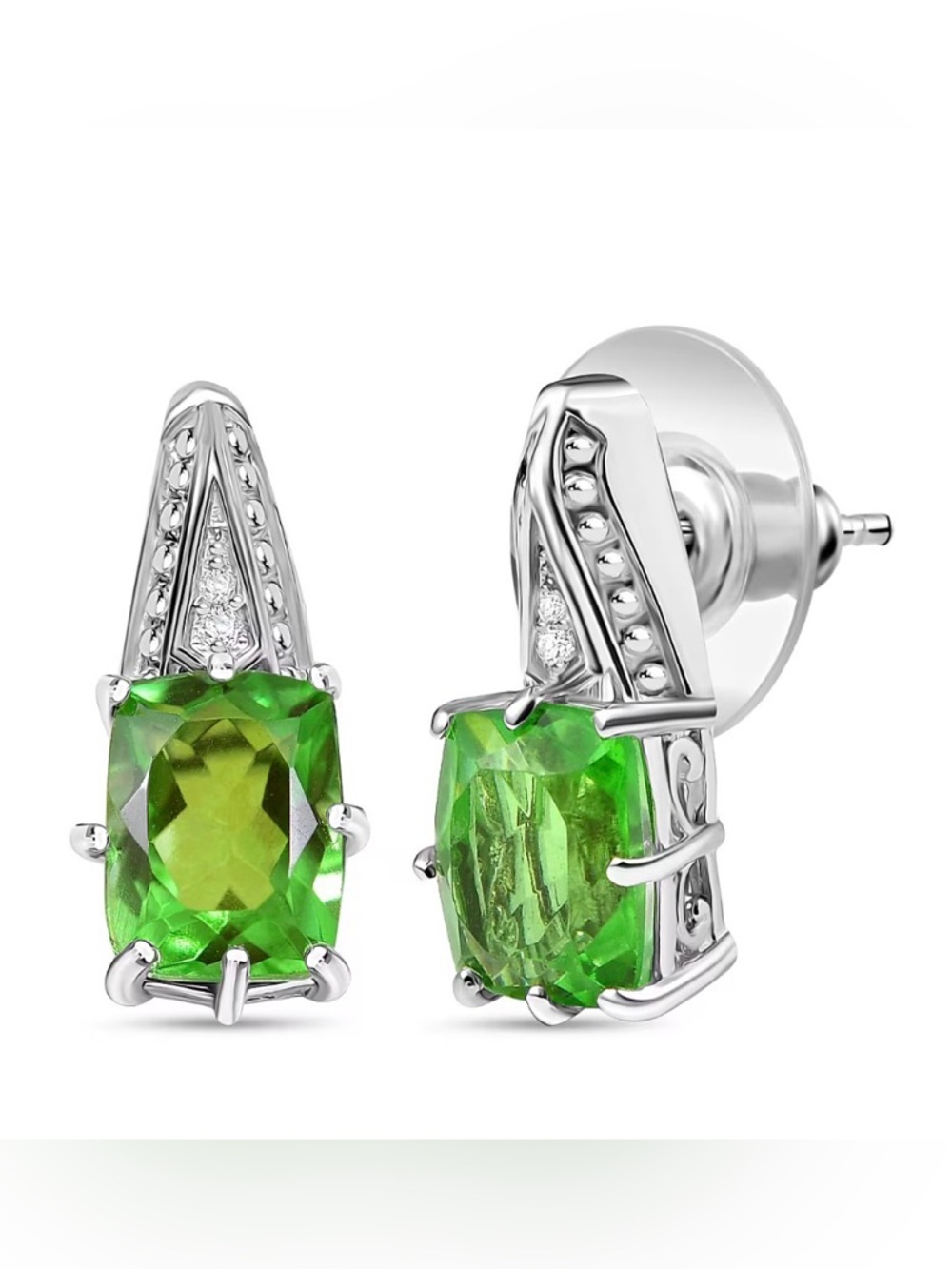 Chartreuse Quartz & White Zircon